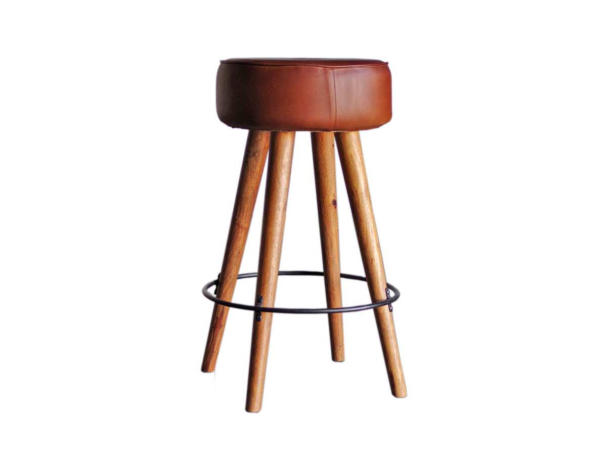 LIFE FURNITURE SF LEATHER HIGH STOOL / ライフファニチャー SF レザー ハイスツール（ゴートスキン） （チェア・椅子 > カウンターチェア・バーチェア） 2