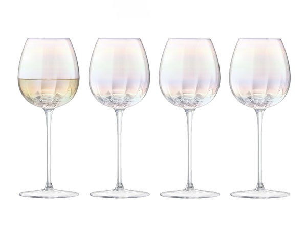 LSA International PEARL WHITE WINE GLASS SET4 / エルエスエー インターナショナル パール  ホワイトワイングラス 4脚セット