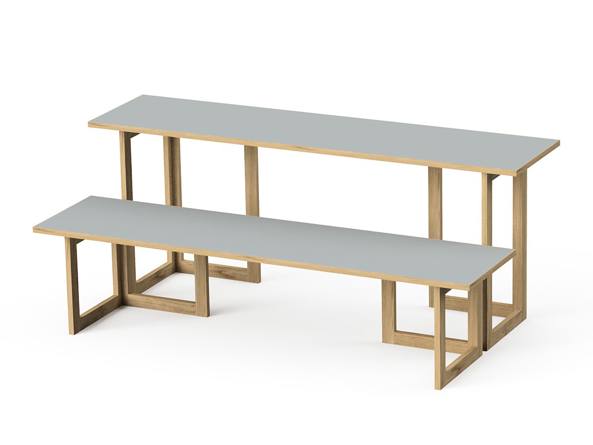 stiiilll Table Set / スティール テーブルセット
メラミンウッド天板 ハーフ + 木脚 M （デスク・机 > デスク・パソコンデスク・袖机） 5