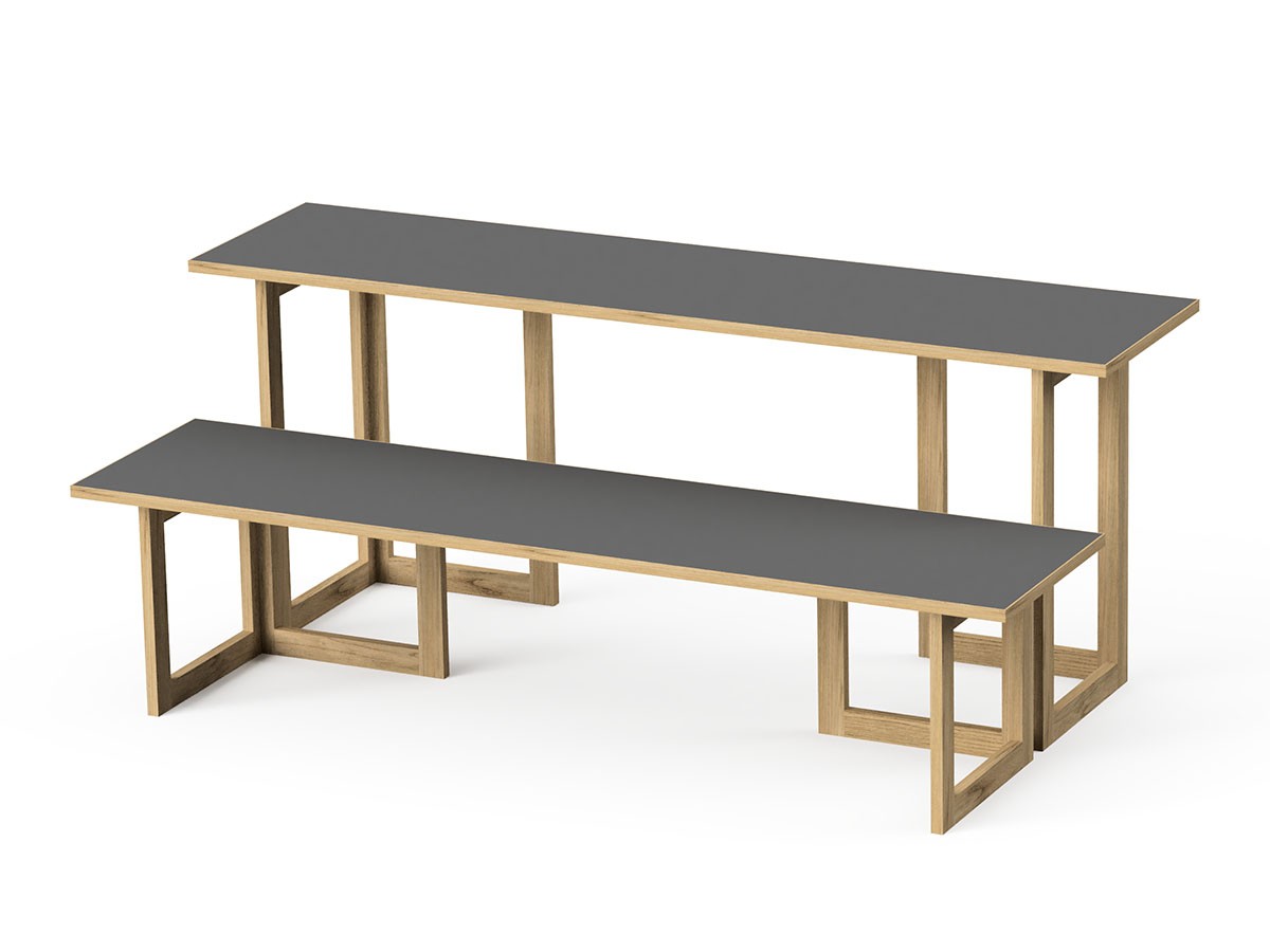 stiiilll Table Set / スティール テーブルセット
メラミンウッド天板 ハーフ + 木脚 M （デスク・机 > デスク・パソコンデスク・袖机） 18