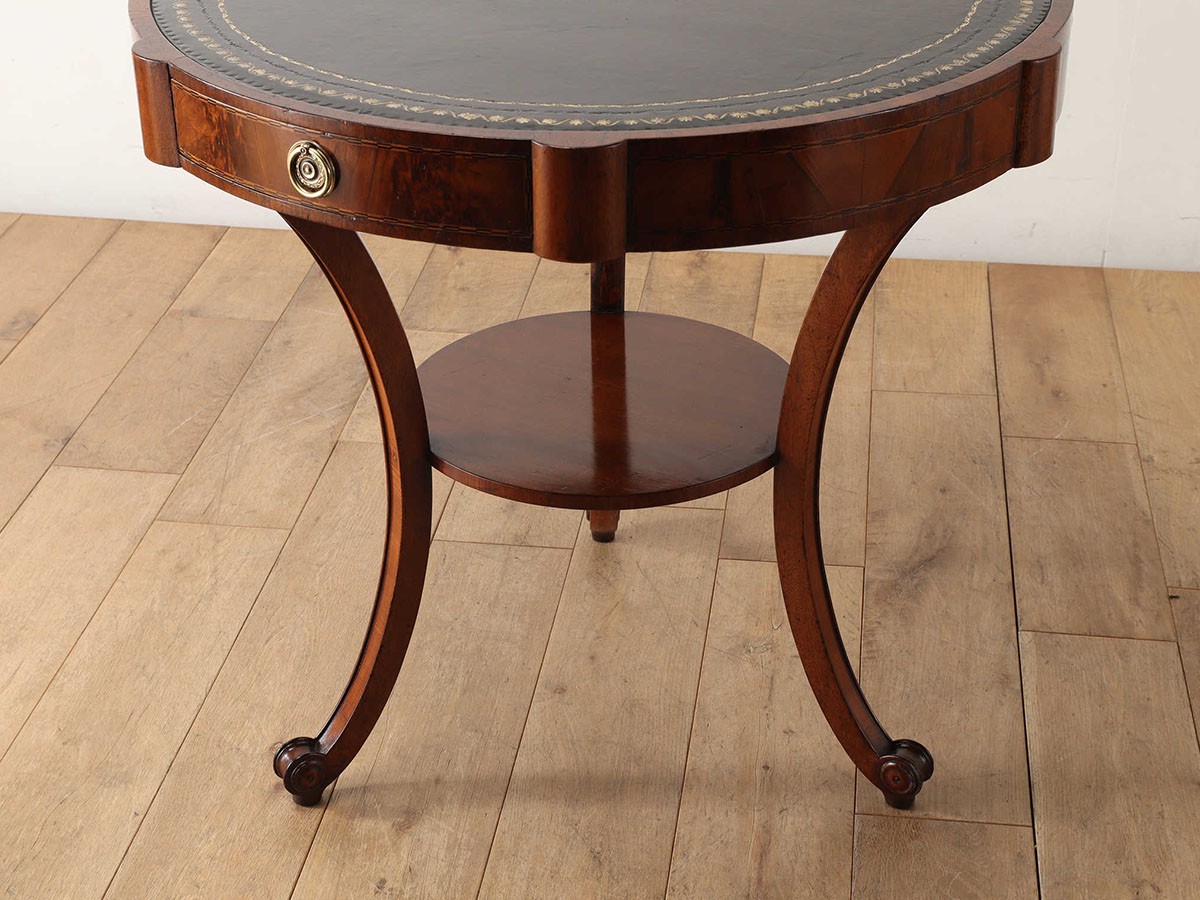 Lloyd's Antiques Real Antique 
Leather Top Drum Table / ロイズ・アンティークス 英国アンティーク家具
レザートップドラムテーブル （テーブル > カフェテーブル） 14