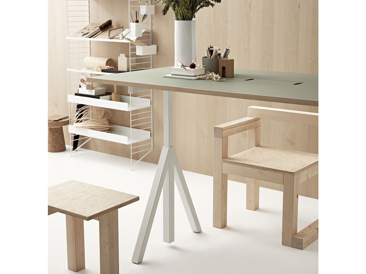 String Furniture Works Sit-stand Desk / Electrical / ストリングファニチャー ワークス 昇降式ワークデスク 幅140cm リノリウム天板 （テーブル > 昇降式テーブル） 3
