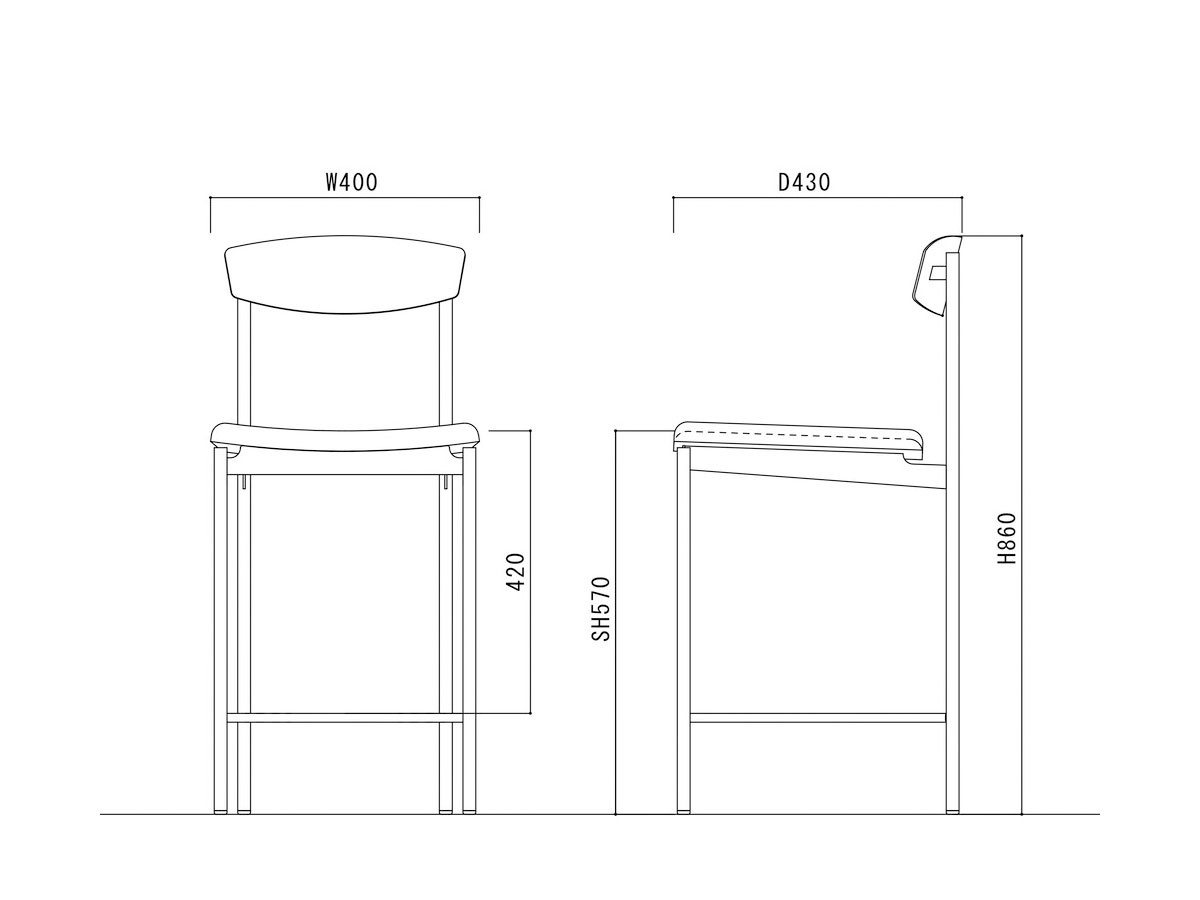 杉山製作所 Petit Counter Chair / すぎやませいさくしょ プチ カウンターチェア （チェア・椅子 > カウンターチェア・バーチェア） 15