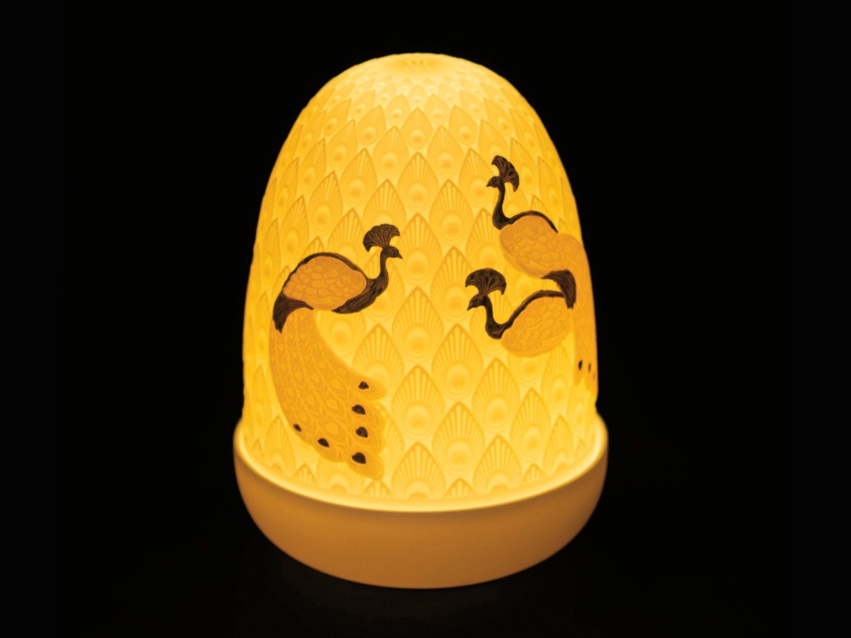 LLADRO Dome Lamp / リヤドロ ドームランプ 孔雀 - インテリア・家具 