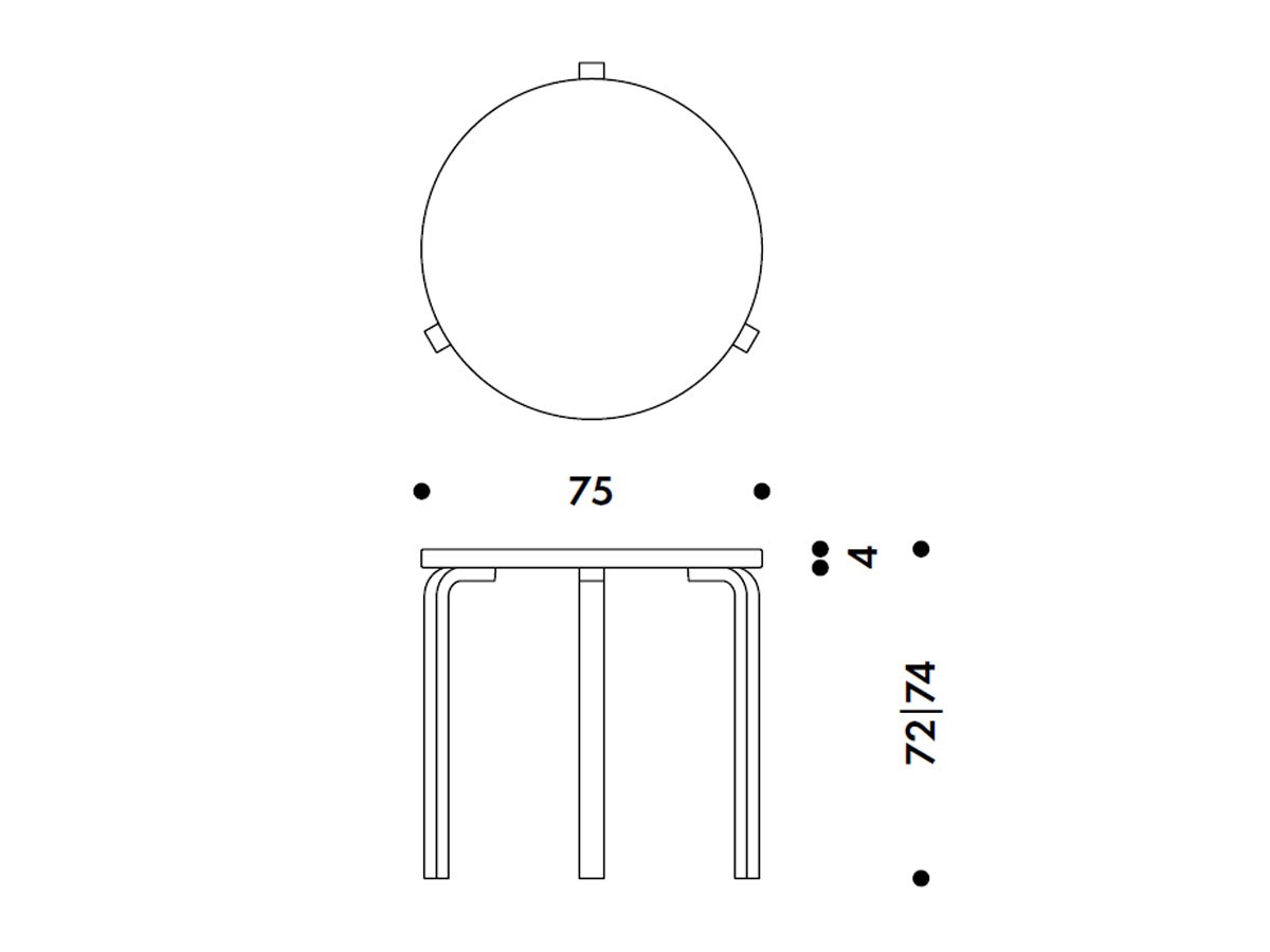 Artek TABLE 90B / アルテック テーブル 90B （テーブル > カフェテーブル） 11
