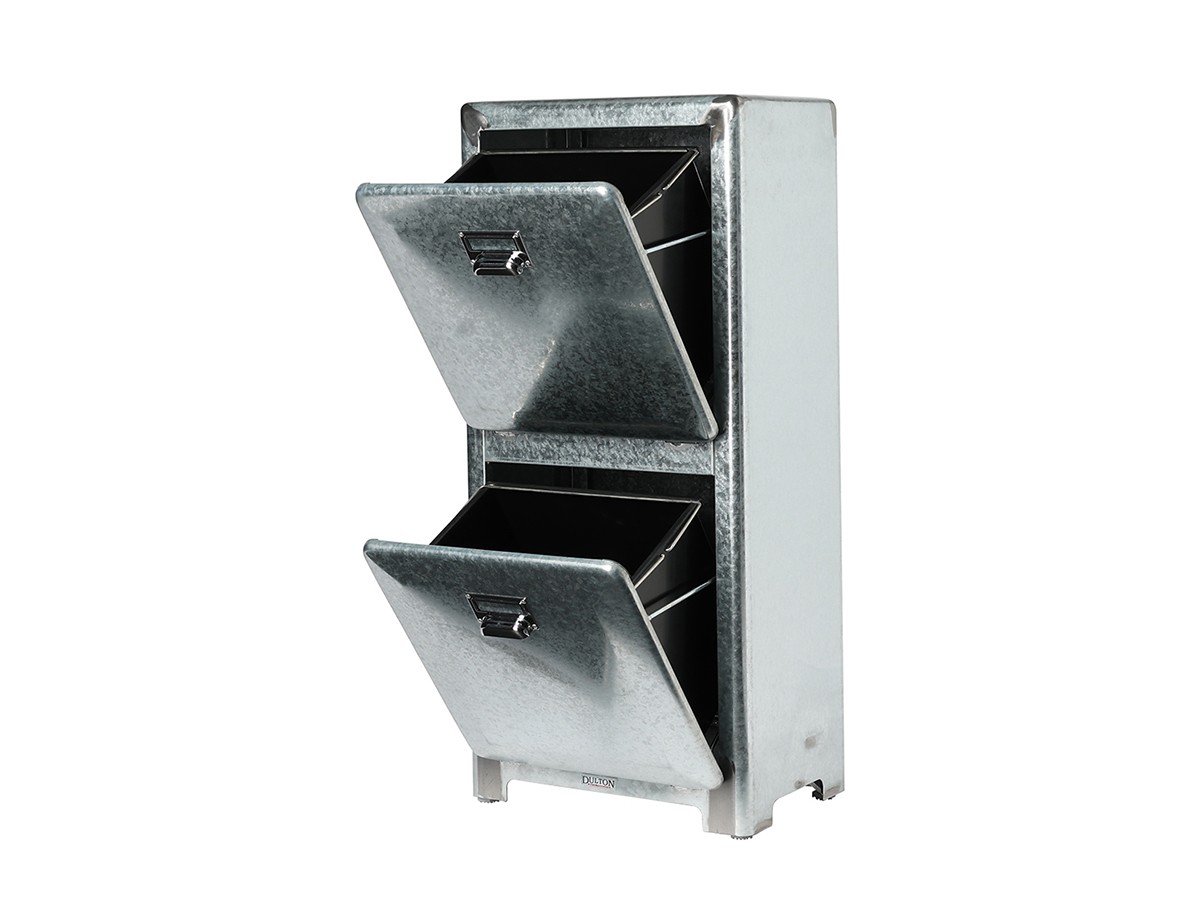 DULTON TRASH CAN DOUBLE DECKER / ダルトン トラッシュカン ダブルデッカー（ガルバナイズド）
Model 100-133 （ごみ箱・玄関小物 > ごみ箱・ダストボックス） 5