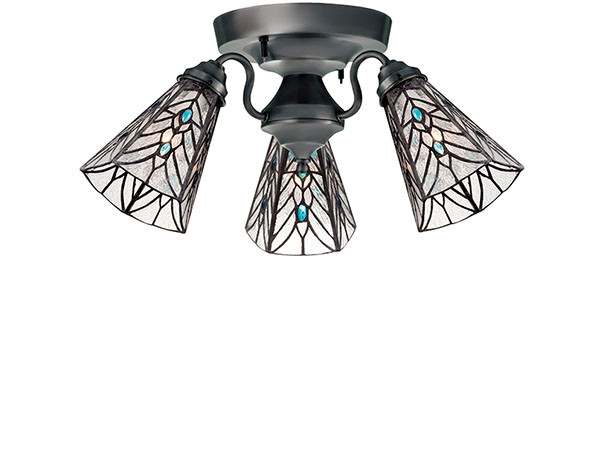 CUSTOM SERIES
3 Ceiling Lamp × Stained Glass Tears / カスタムシリーズ
3灯シーリングランプ × ステンドグラス（ティアーズ） （ライト・照明 > シーリングライト） 1
