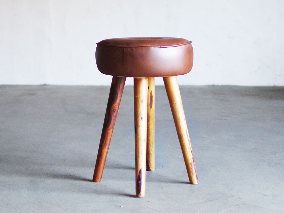 LIFE FURNITURE SF LEATHER STOOL / ライフファニチャー SF レザースツール（バッファローレザー） （チェア・椅子 > スツール） 8