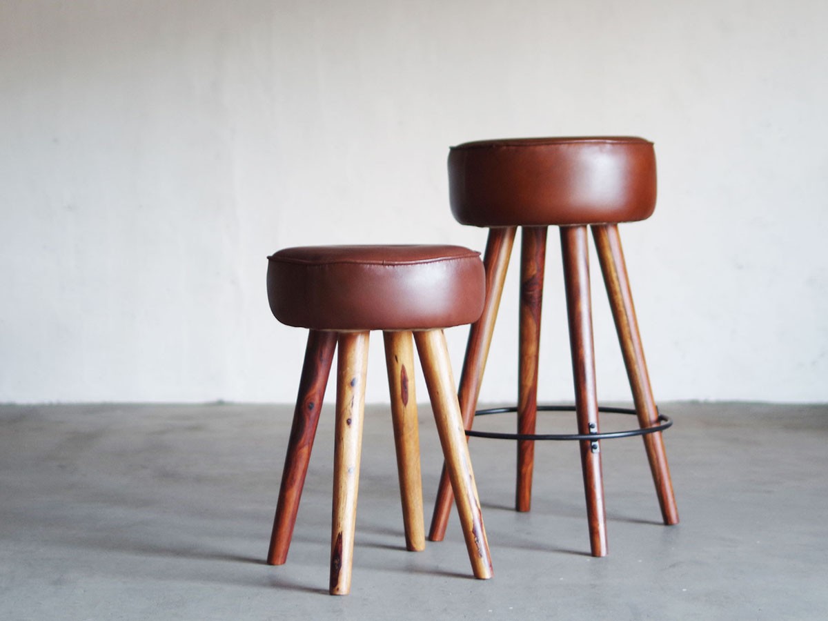 LIFE FURNITURE SF LEATHER STOOL / ライフファニチャー SF レザースツール（バッファローレザー） （チェア・椅子 > スツール） 7