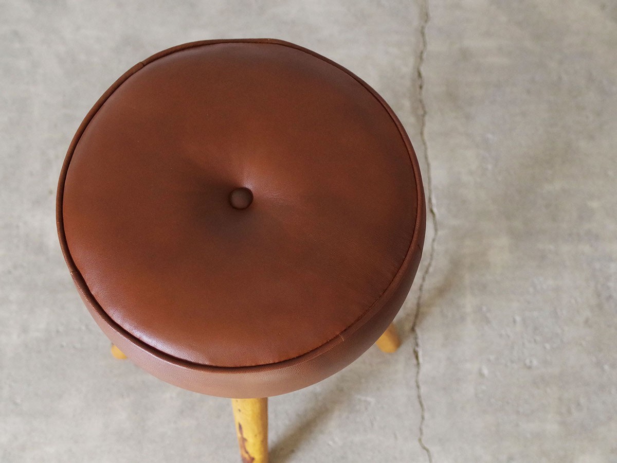 LIFE FURNITURE SF LEATHER STOOL / ライフファニチャー SF レザースツール（バッファローレザー） （チェア・椅子 > スツール） 5