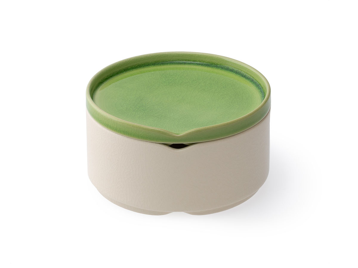 HASU GREEN CRACKLE Stacking bowl M with lid / ハス 緑貫入 蓋付重ね中鉢 （食器・テーブルウェア > お椀・ボウル） 1