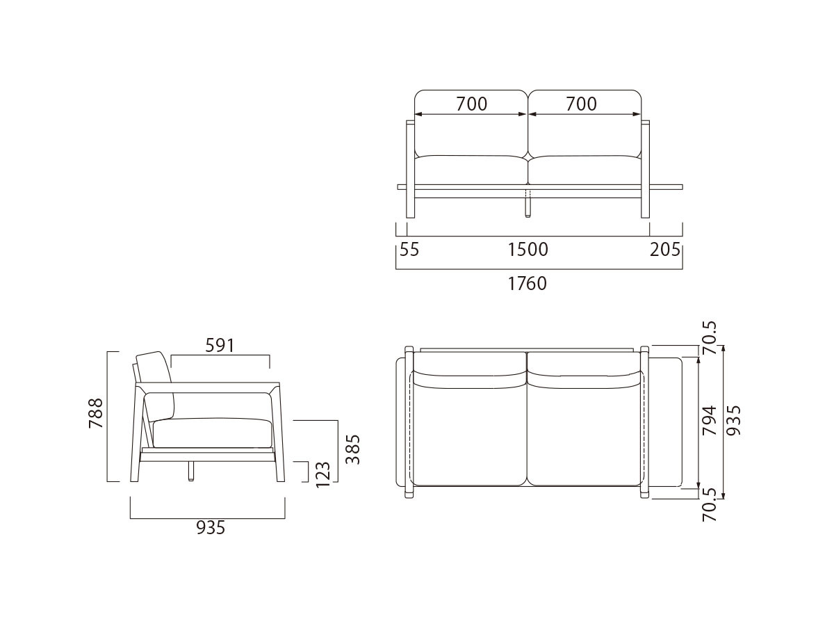 bellacontte BRIDGE SOFA 2.5-SEATER / ベラコンテ ブリッジソファ 2.5