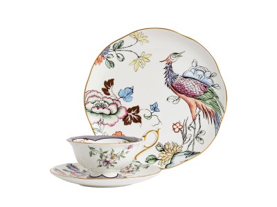 WEDGWOOD WONDERLUST FORTUNE CUP & SAUCER + PLATE SET