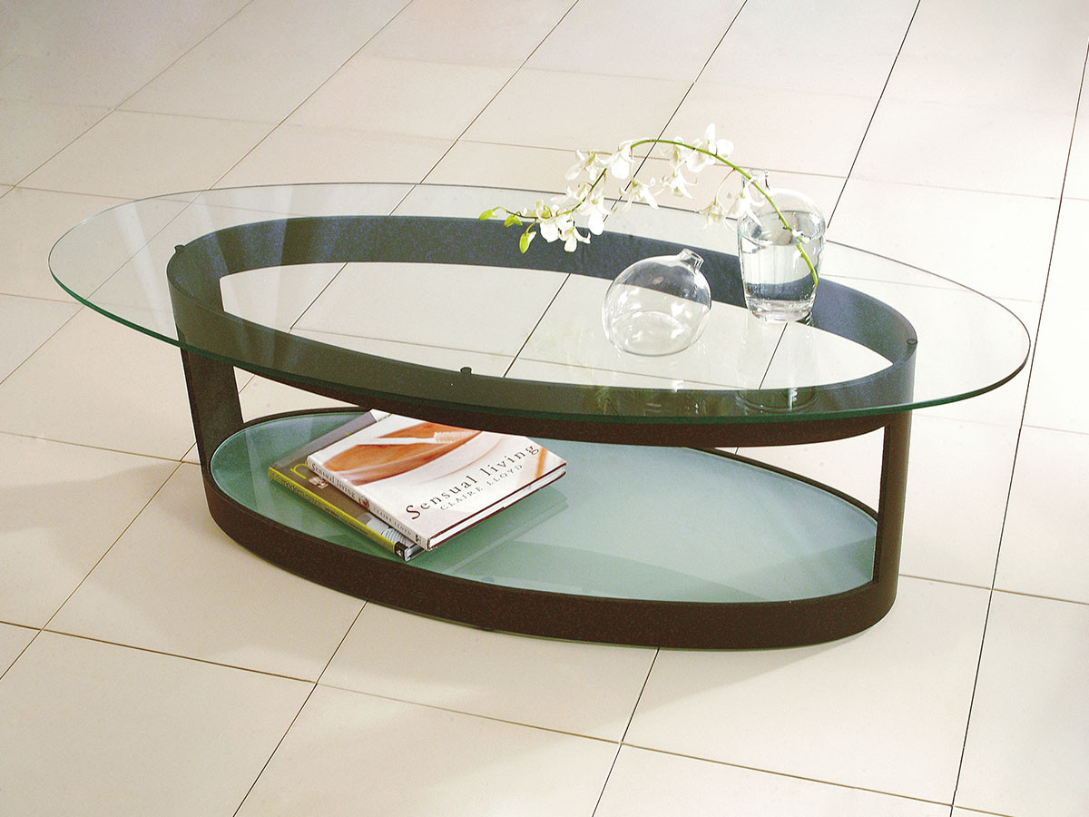 FLYMEe Noir GLASS OVAL LIVING TABLE W130 / フライミーノワール