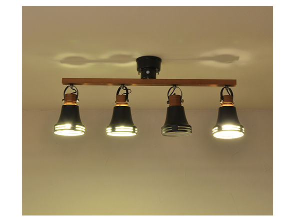 Wood Bell 4bulb Ceiling Spot Light / ウッドベル 4灯シーリングスポットライト （ライト・照明 > シーリングライト） 4