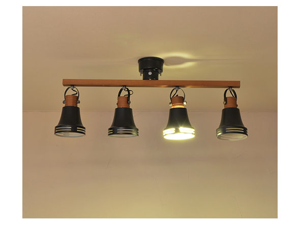 Wood Bell 4bulb Ceiling Spot Light / ウッドベル 4灯シーリングスポットライト （ライト・照明 > シーリングライト） 5