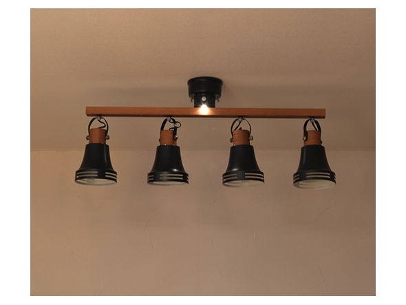 Wood Bell 4bulb Ceiling Spot Light 6