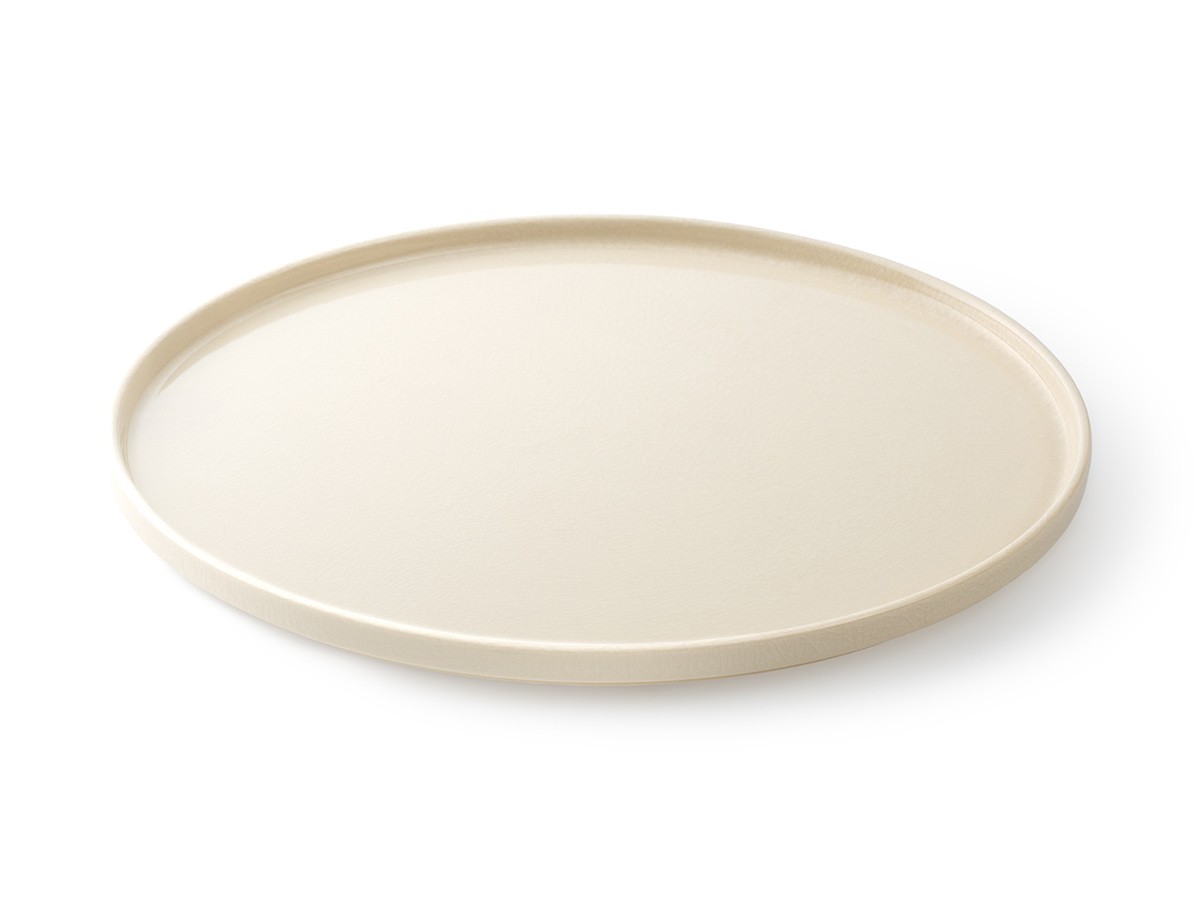 HASU WHITE CRACKLE Plate LL / ハス 白貫入 大皿 大 （食器・テーブルウェア > 皿・プレート） 1