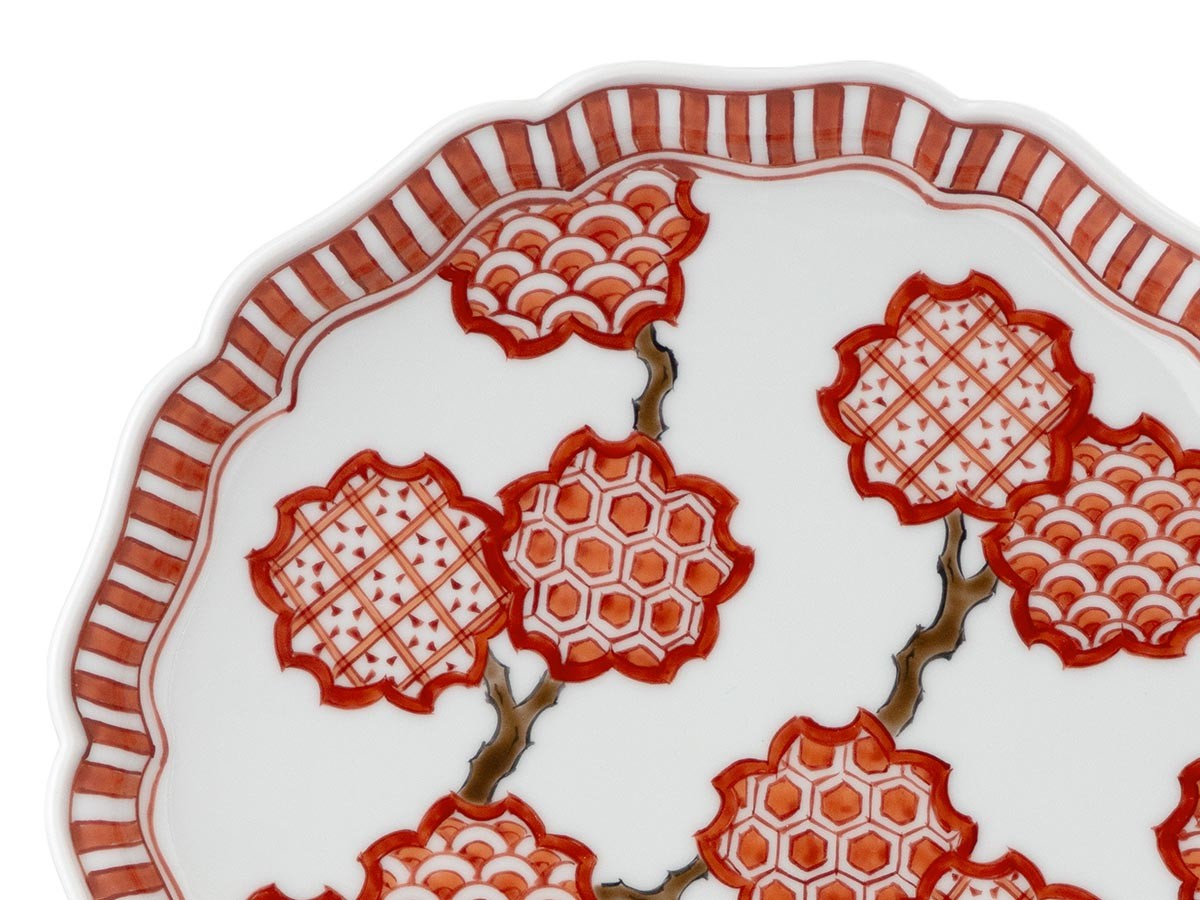 源右衛門窯 赤絵桜地紋 皿 / げんえもんがま 赤絵桜地紋 皿 7寸 （食器・テーブルウェア > 皿・プレート） 6
