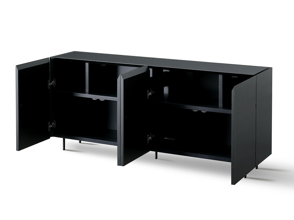 SHIKI FLOAT SIDE BOARD / シキ フロート サイドボード 幅160cm ブラックガラス天板 （収納家具 > サイドボード・リビングボード） 7