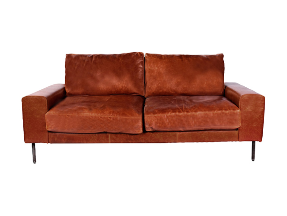 a.depeche VIDER sofa camel oil leather / アデペシュ ヴィデル ソファ キャメル オイルレザー（丸パイプ脚） （ソファ > 二人掛けソファ） 2