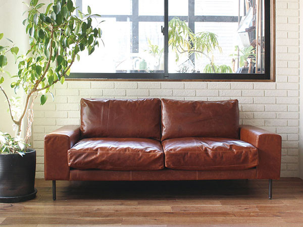 a.depeche VIDER sofa camel oil leather / アデペシュ ヴィデル 