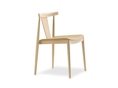 Andreu World Smile Stackable Chair with Upholstered Seat