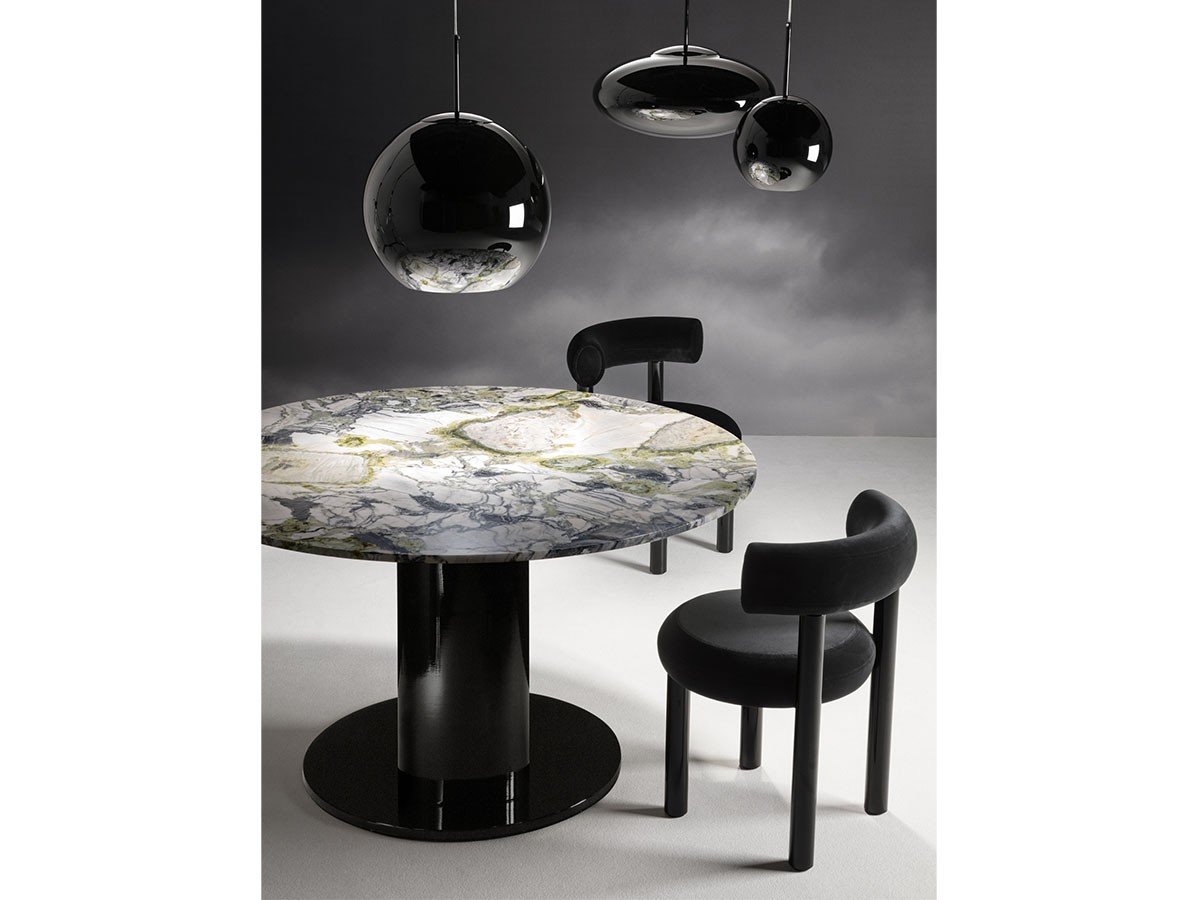 Tom Dixon. Tube Wide Base Black + Primavera Marble Top Round 1100