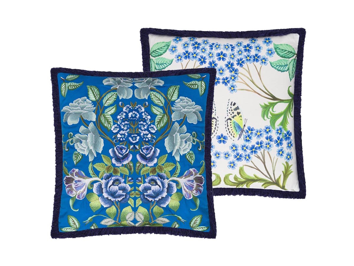 DESIGNERS GUILD Eleonora Embroidered Cushion / デザイナーズギルド エレオノラ エンブロイダード クッション 55 × 55cm （クッション > クッション・クッションカバー） 1