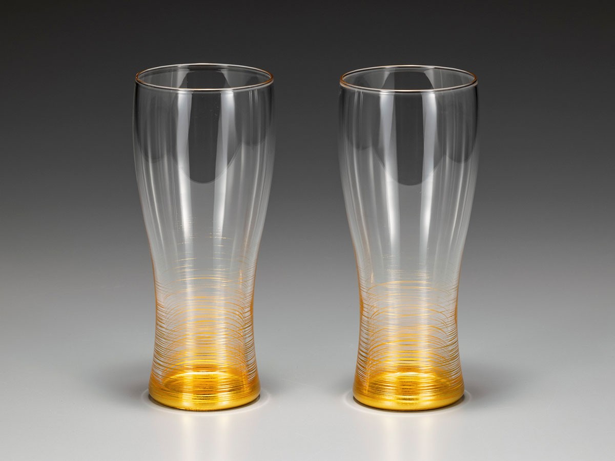 箔一 千筋 ビアグラス / はくいち センスジ ビアグラス 2個セット （食器・テーブルウェア > タンブラー・グラス） 2