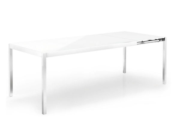 HAPPY / ハッピー ガラストップ 伸長式テーブル
（ポリッシュドアルミ × フロストエクストラホワイト）
CS / 4066-VR P74 GXW （テーブル > ダイニングテーブル） 2