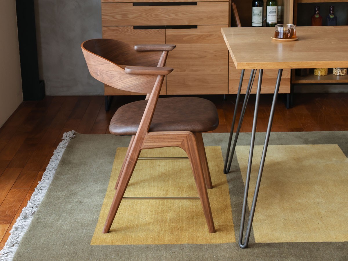 a.depeche danis short arm chair PU wood × brass / アデペシュ ダニス ショートアームチェア PU ウッド × ブラス （チェア・椅子 > ダイニングチェア） 7