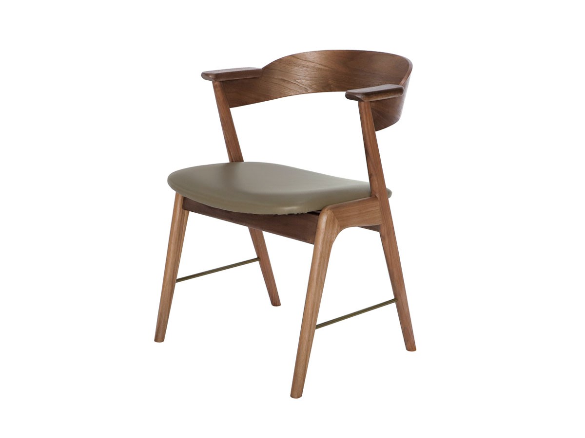 danis short arm chair PU wood × brass