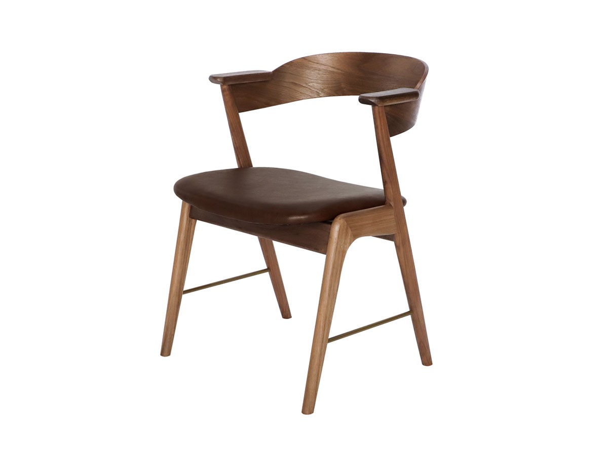 a.depeche danis short arm chair PU wood × brass / アデペシュ ダニス ショートアームチェア PU ウッド × ブラス （チェア・椅子 > ダイニングチェア） 2