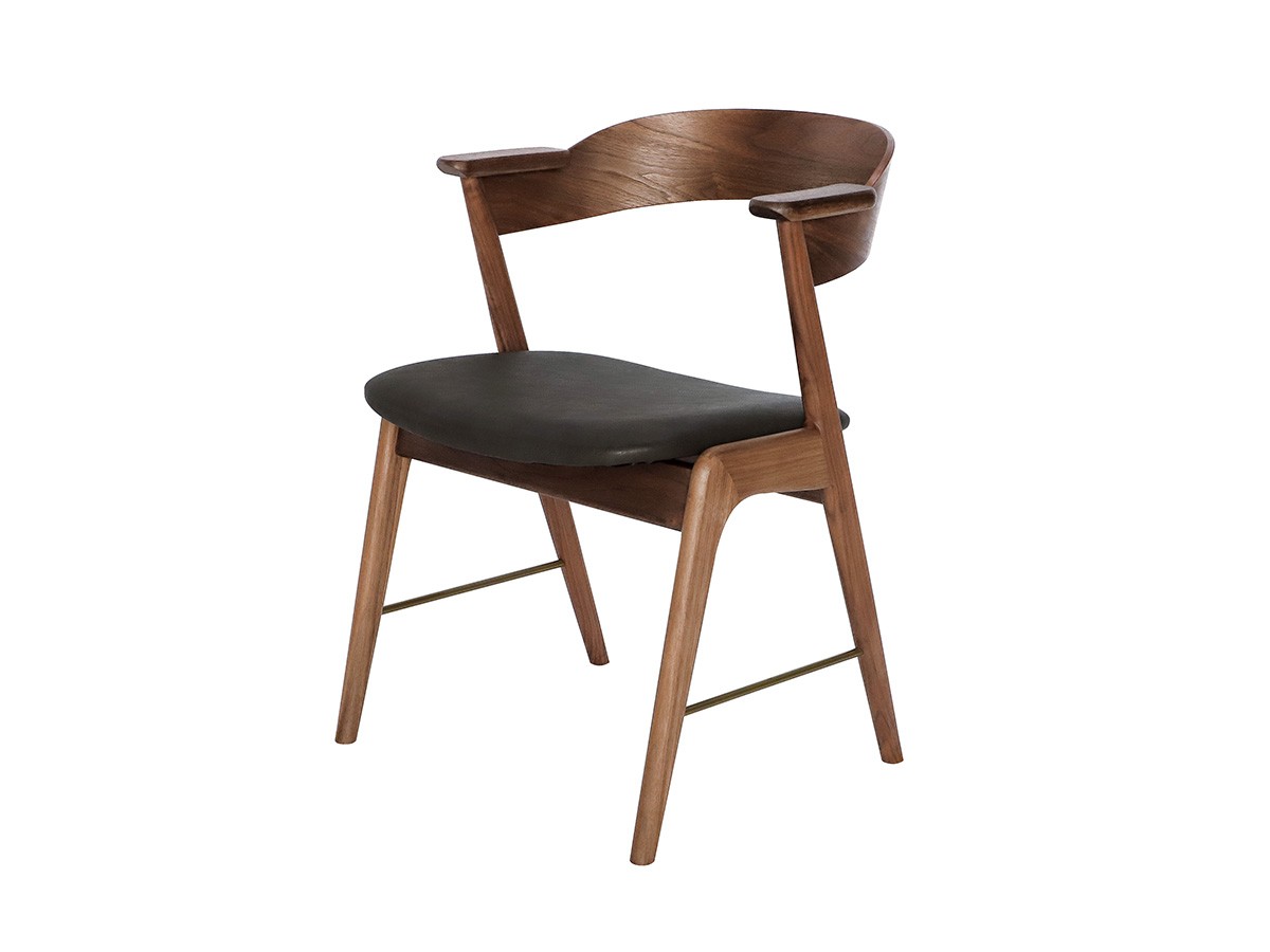 a.depeche danis short arm chair PU wood × brass / アデペシュ ダニス ショートアームチェア PU ウッド × ブラス （チェア・椅子 > ダイニングチェア） 3