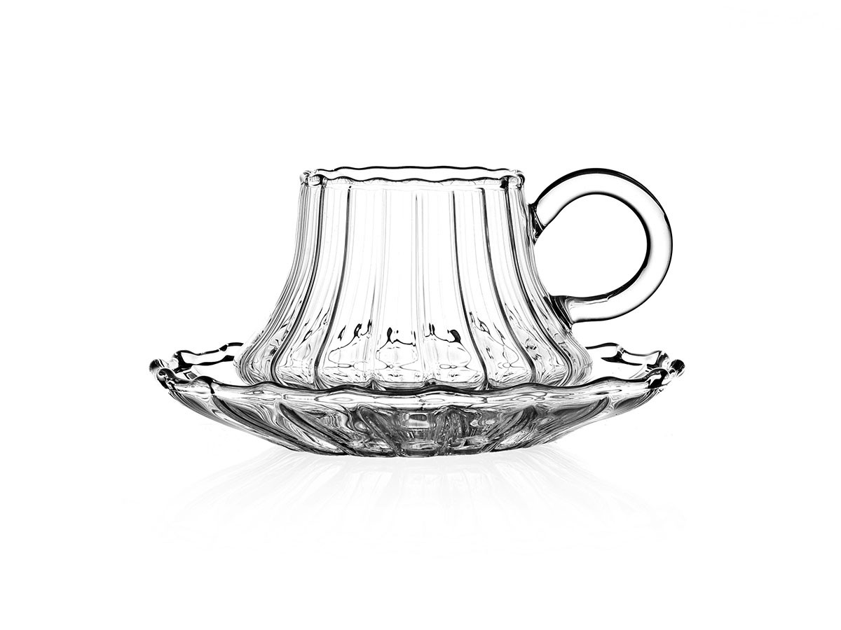 Folk Coffee Cup with Saucer