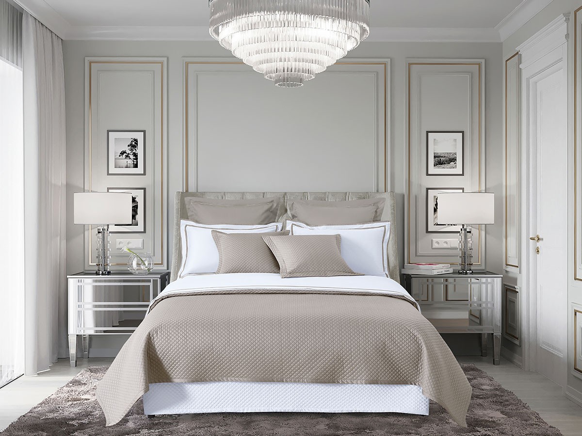 HOTEL LIKE INTERIOR 400TC Diamond Quilt Bed Skirt / ホテルライクインテリア 400TC ダイヤモンドキルト ベッドスカート （寝具・タオル > ベッドカバー・ベッドリネン） 3