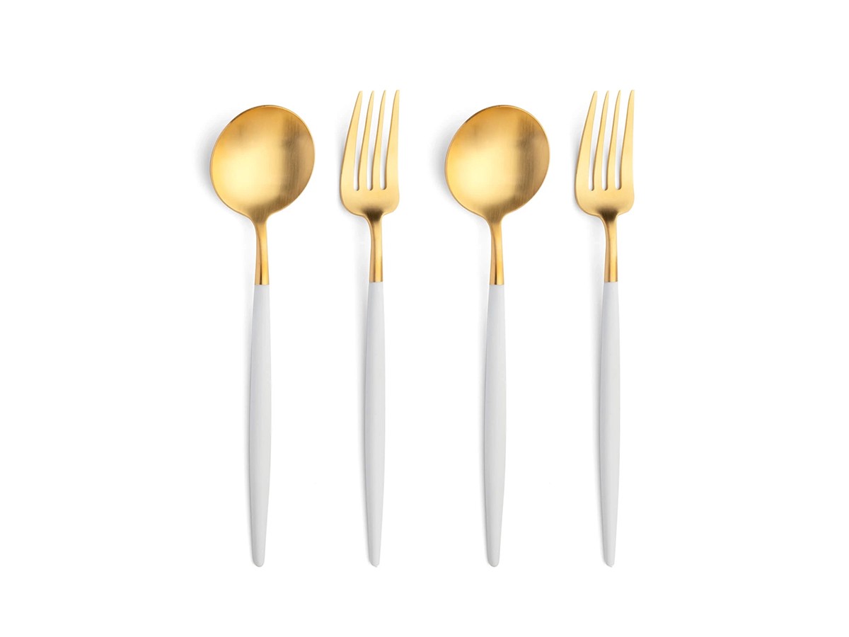Cutipol GOA Cutlery Set / クチポール ゴア ディナー4本セット（ホワイト × ゴールド） （食器・テーブルウェア > カトラリー） 1