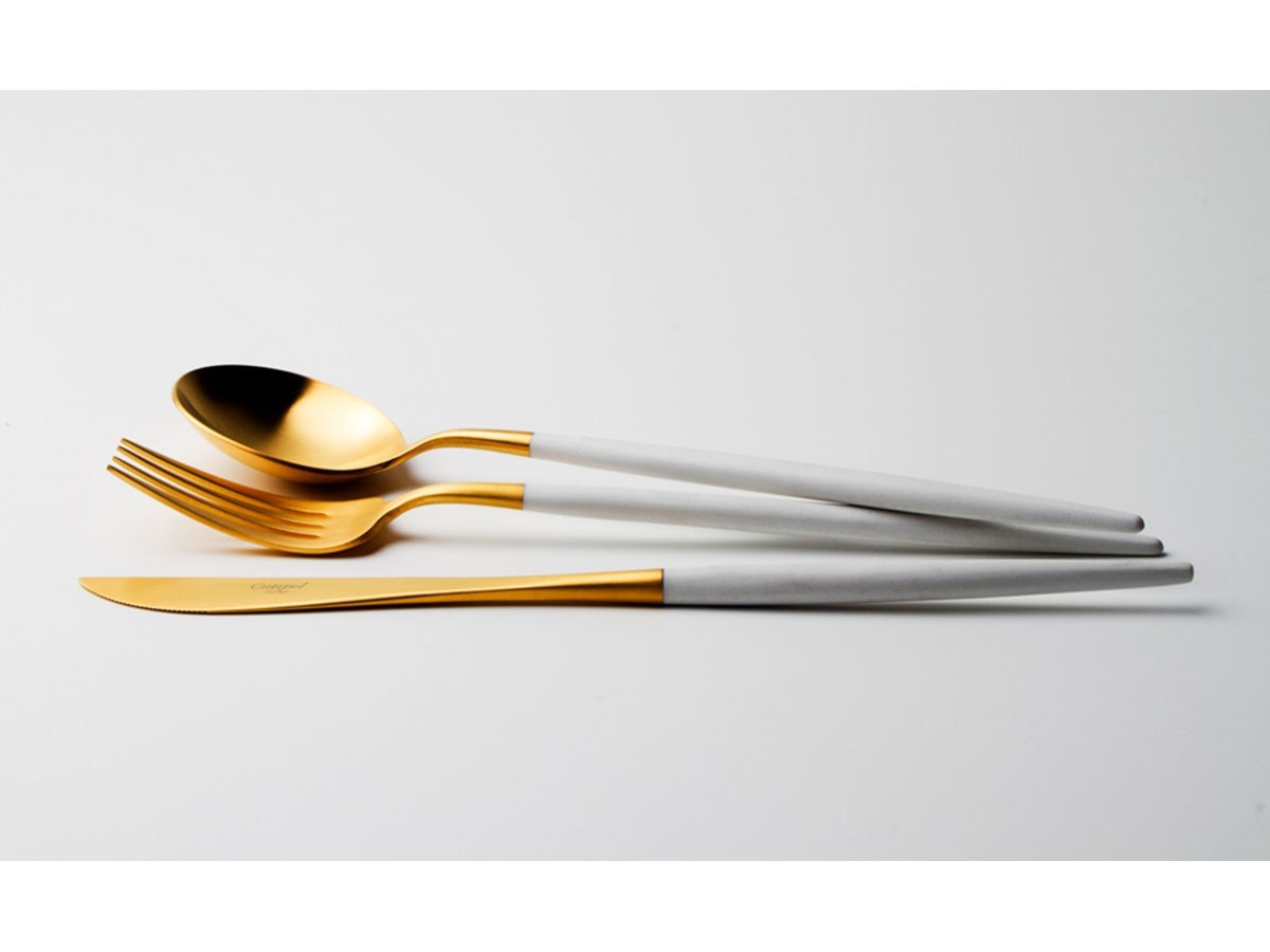 Cutipol GOA Cutlery Set / クチポール ゴア ディナー4本セット（ホワイト × ゴールド） （食器・テーブルウェア > カトラリー） 5