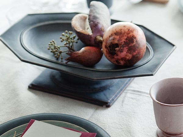 MISHIM POTTERY CREATION StiLL octagon plate + stand / ミシンポタリークリエイション スティル オクタゴンプレート + スタンド（藍墨茶） （食器・テーブルウェア > 皿・プレート） 5