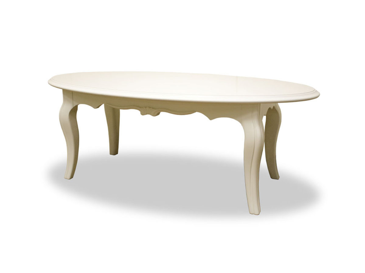 WHITE CLASSIC OVAL TABLE / ホワイト クラシック調オーバルテーブル f2747 （テーブル > ローテーブル・リビングテーブル・座卓） 1
