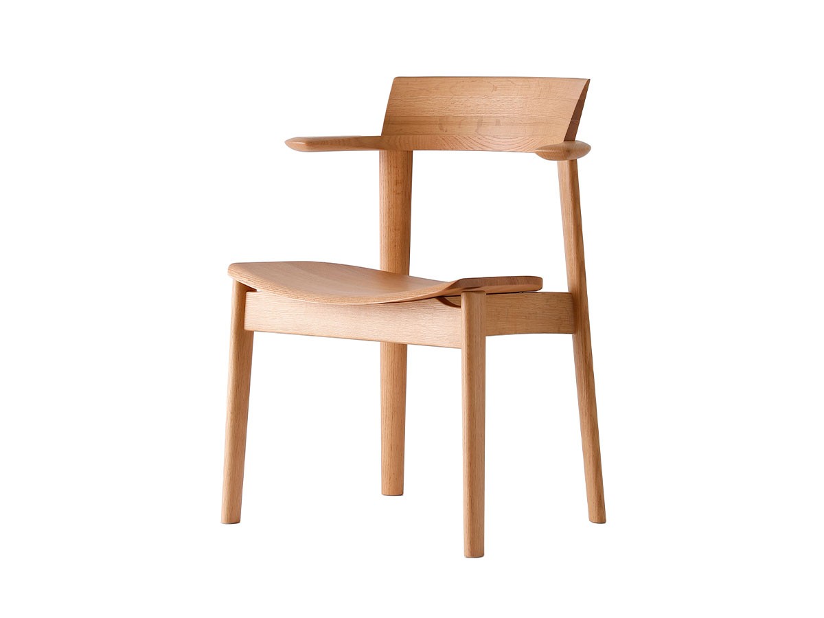 日進木工 Sof Semi Armchair / にっしんもっこう ソフ セミアームチェア 板座 （チェア・椅子 > ダイニングチェア） 2