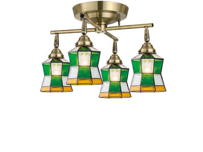 FLYMEe Factory CUSTOM SERIES 4 Cross Ceiling Lamp × Stained Glass