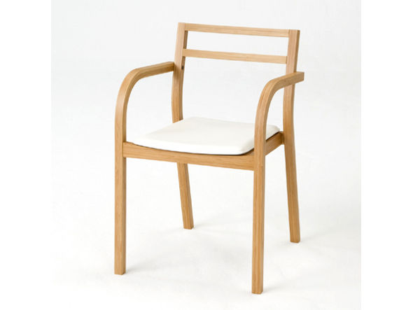 Hagi Bamboo Arm Chair / ハギバンブー アームチェア（革座 / ホワイト） （チェア・椅子 > ダイニングチェア） 1