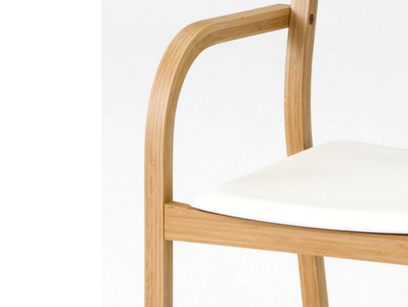 Hagi Bamboo Arm Chair / ハギバンブー アームチェア（革座 / ホワイト） （チェア・椅子 > ダイニングチェア） 2