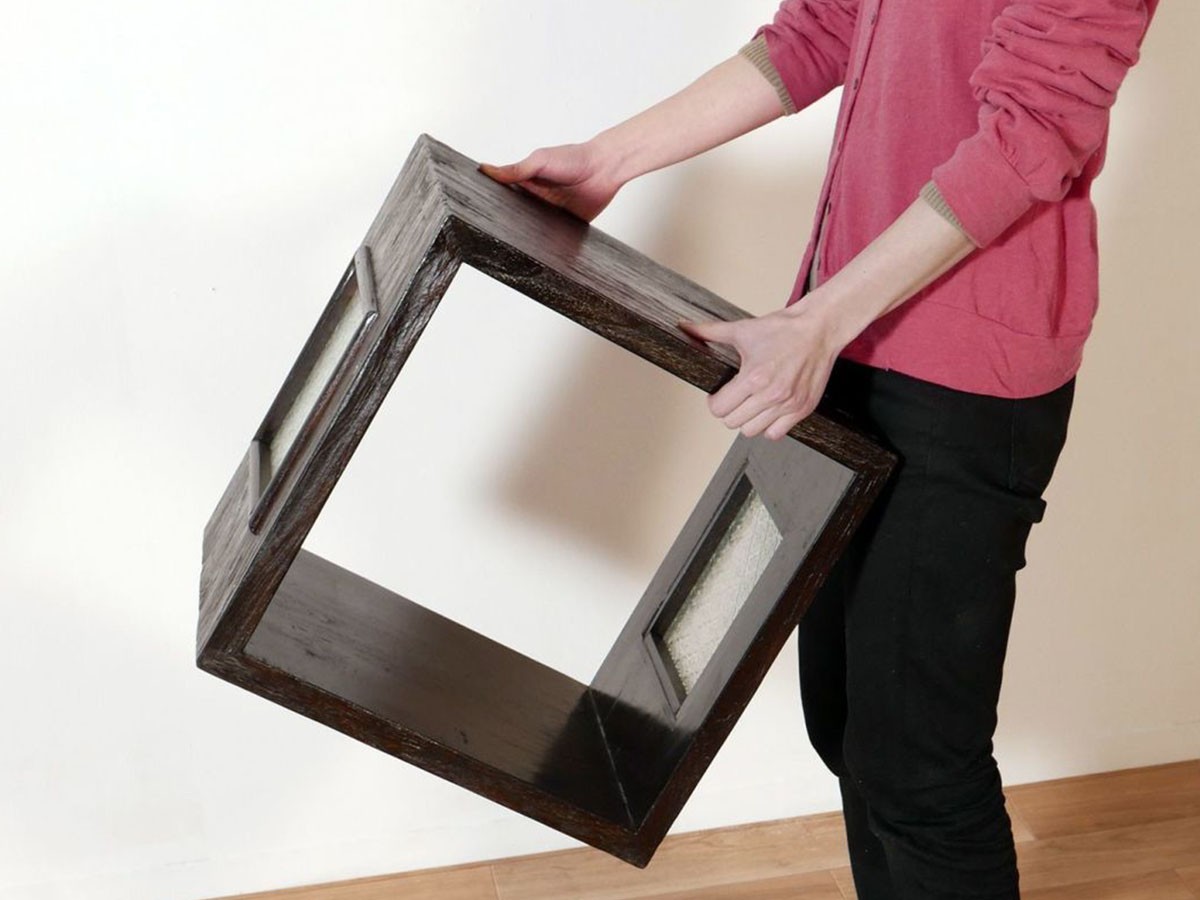 KAJA UKKO Old Teak Wood Cube Box / カジャ ウッコ チーク古材 キューブボックス サイドガラスタイプ （収納家具 > ラック・シェルフ） 13
