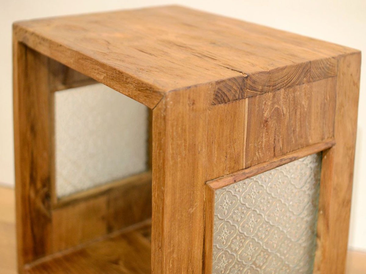 KAJA UKKO Old Teak Wood Cube Box / カジャ ウッコ チーク古材 キューブボックス サイドガラスタイプ （収納家具 > ラック・シェルフ） 28