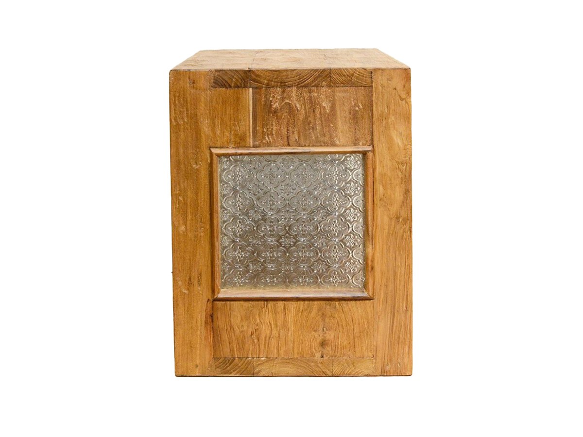 KAJA UKKO Old Teak Wood Cube Box / カジャ ウッコ チーク古材 キューブボックス サイドガラスタイプ （収納家具 > ラック・シェルフ） 35