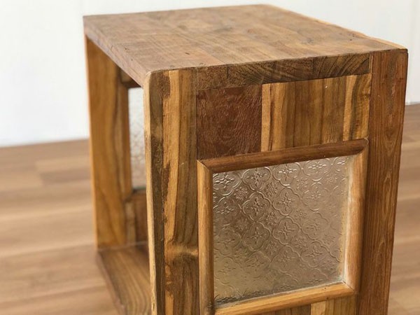 UKKO Old Teak Wood Cube Box 27