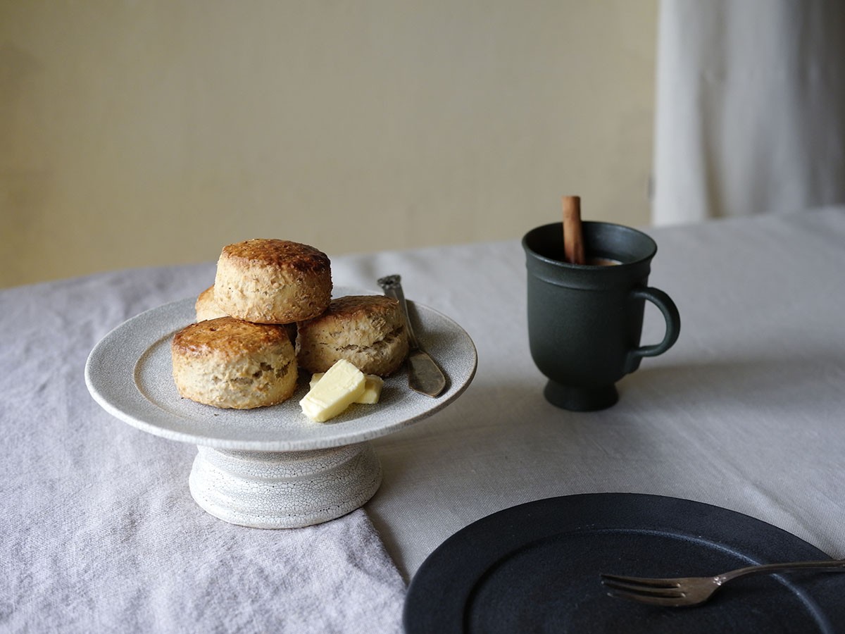 MISHIM POTTERY CREATION fractal cake plate + stand / ミシンポタリークリエイション フラクタル ケーキプレート + スタンド（ヒビ） （食器・テーブルウェア > 皿・プレート） 3